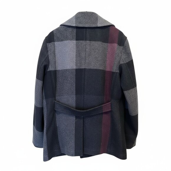 Burberry Plaid Peacoat Wool EUC - Picture 3 of 15